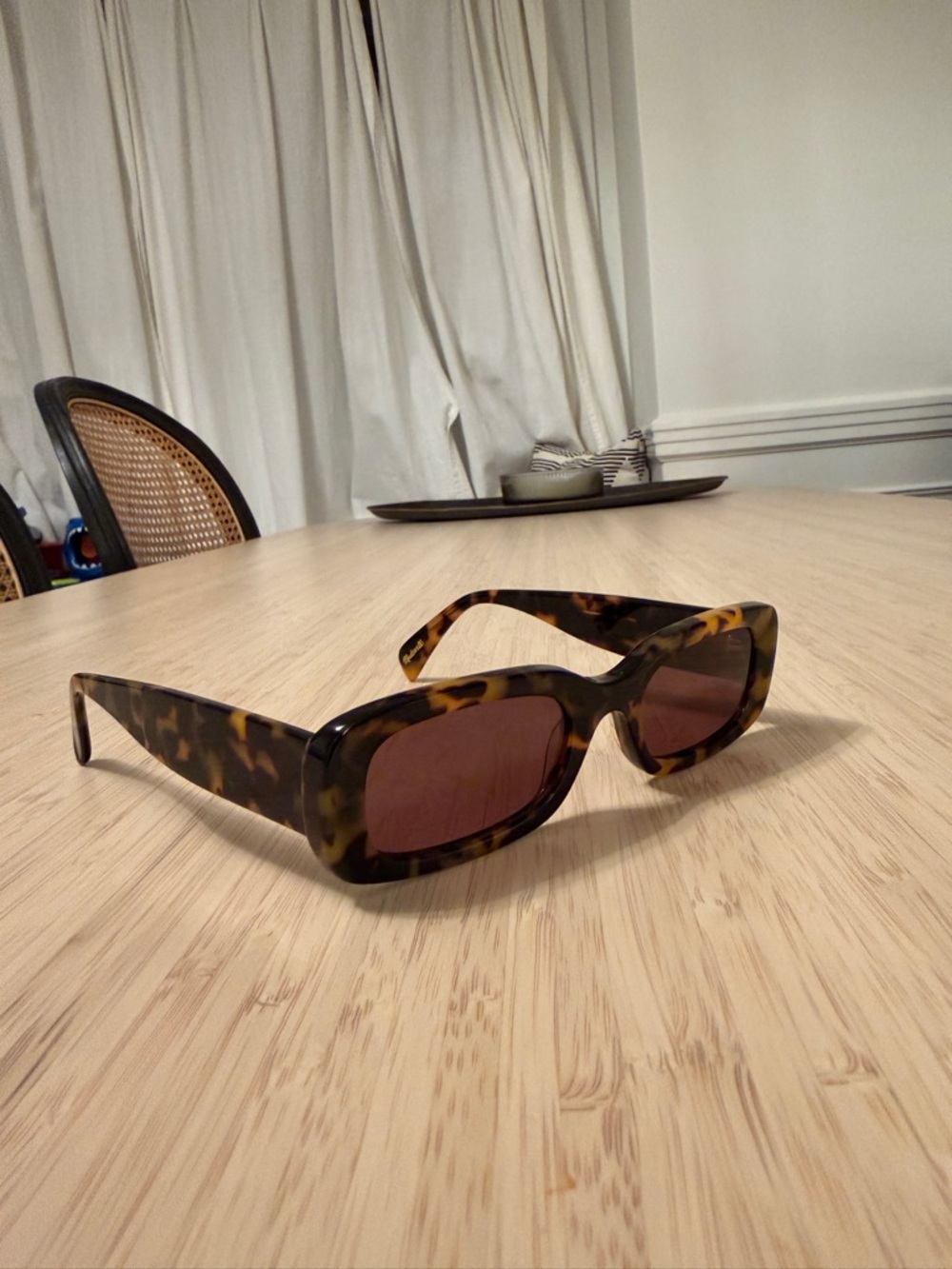 Madewell Tortoiseshell Rectangular Sunglasses with Brown Lenses